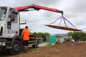 Delivering mesh to site in Penryn